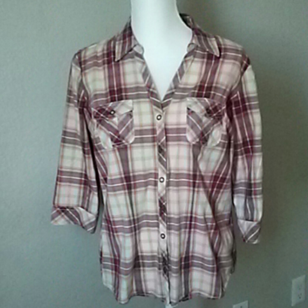 Dark Pink Plaid Shirt
